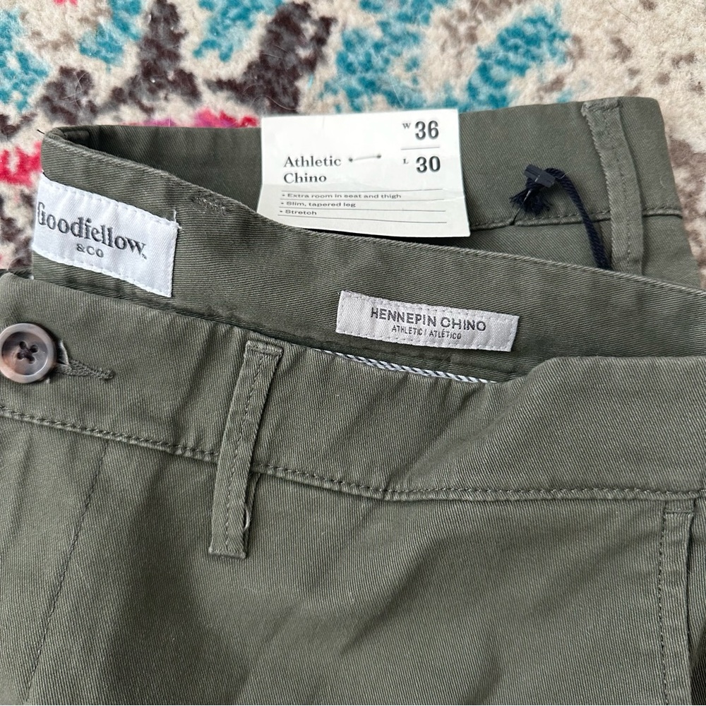 Goodfellow & Co Athletic Chino 36x30 NWT Dark Green